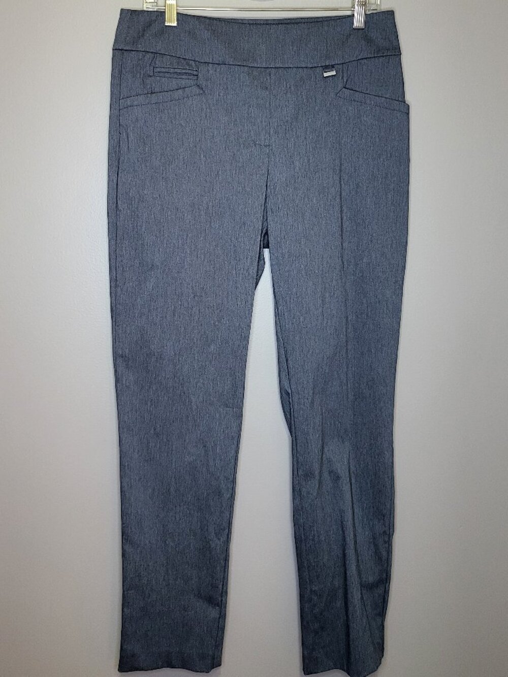 EP New York Gray Golf Pants Womens LG Cropped Ankle Stretch Pull On Performance